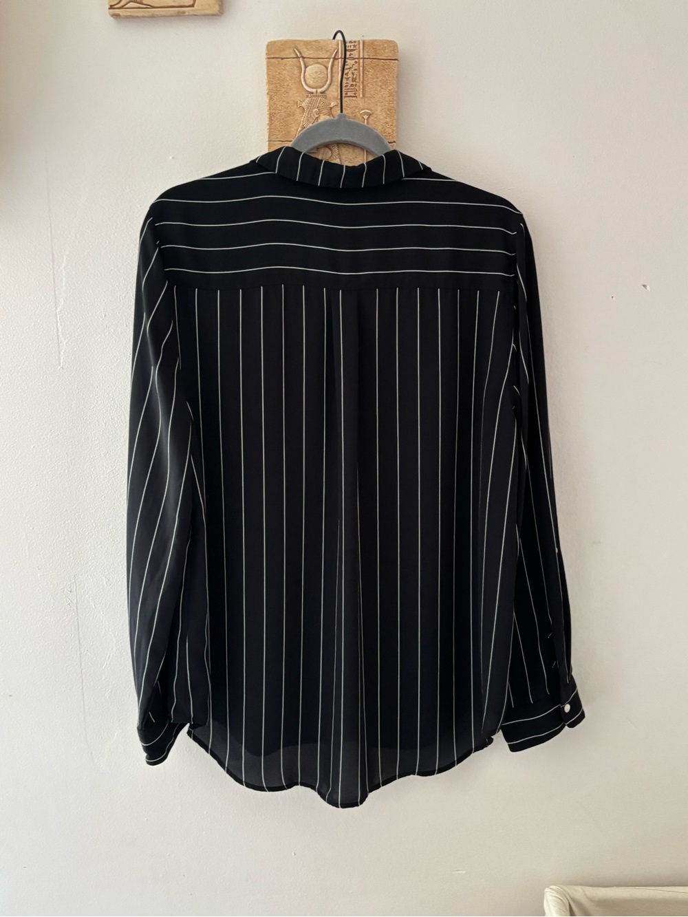 Nanette Lepore Black Pinstripe Button-Down Blouse - Picture 2 of 6